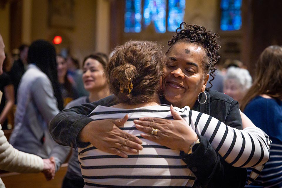 Ash Wednesday Mass was held at St. Francis Xavier College Church on Wednesday, Feb. 22, 2023. Photo by Sarah Conroy.