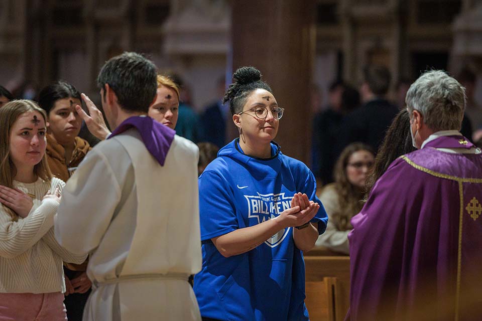 Ash Wednesday Mass was held at St. Francis Xavier College Church on Wednesday, Feb. 22, 2023. Photo by Sarah Conroy.