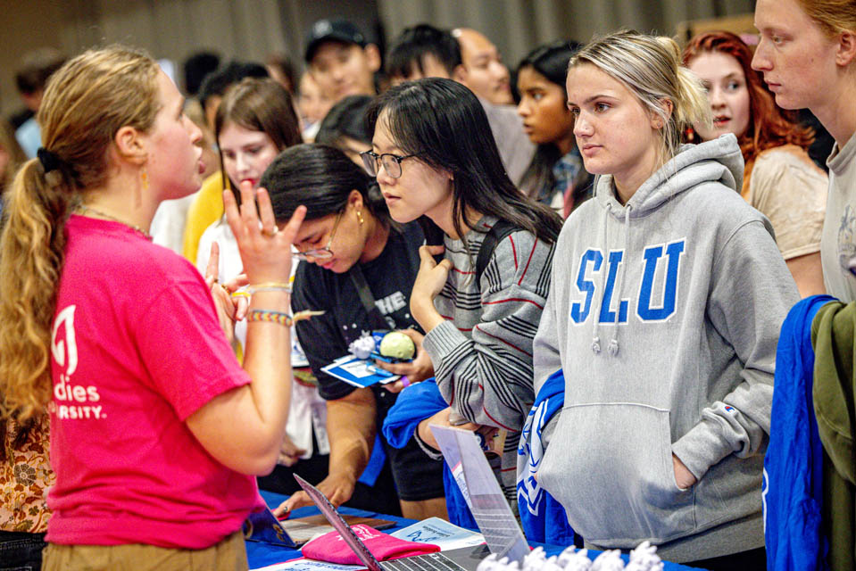 Students explore clubs and service organizations during the Student Involvement Fair on Saturday, Sept. 9. Photo by Sarah Conroy.