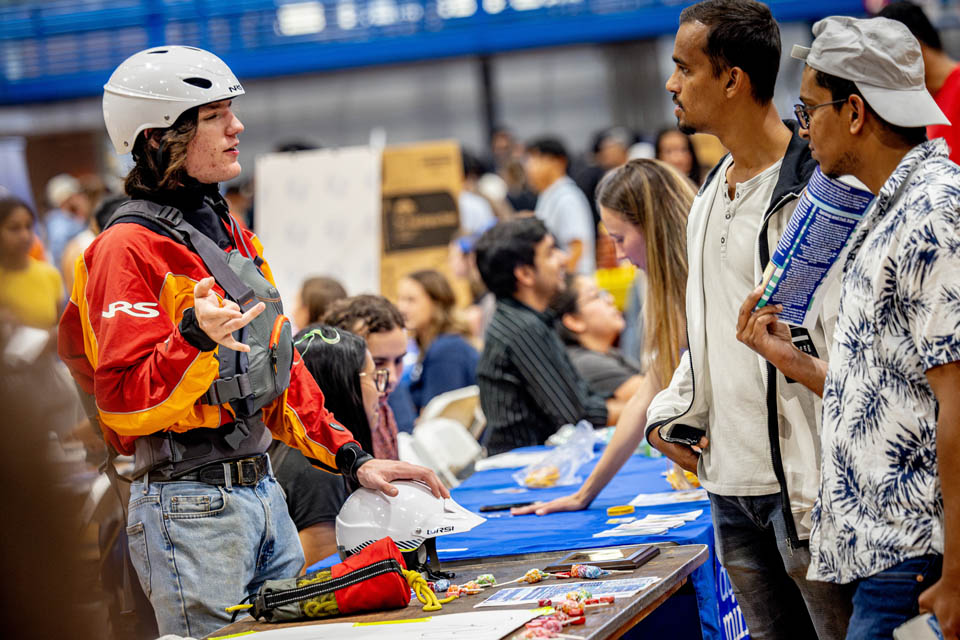 Students explore clubs and service organizations during the Student Involvement Fair on Saturday, Sept. 9. Photo by Sarah Conroy.