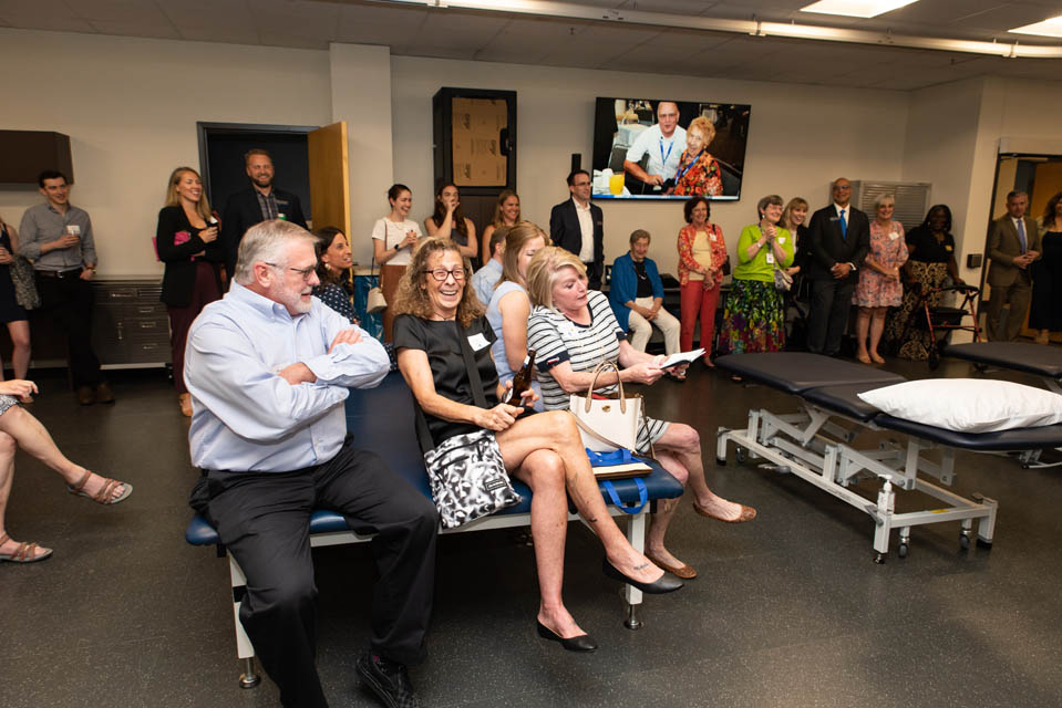 The Carolyn Gioia Learning Lab was dedicated during a celebration of SLU's physical therapy program's 90th anniversary. Photo by Luke Yamnitz.