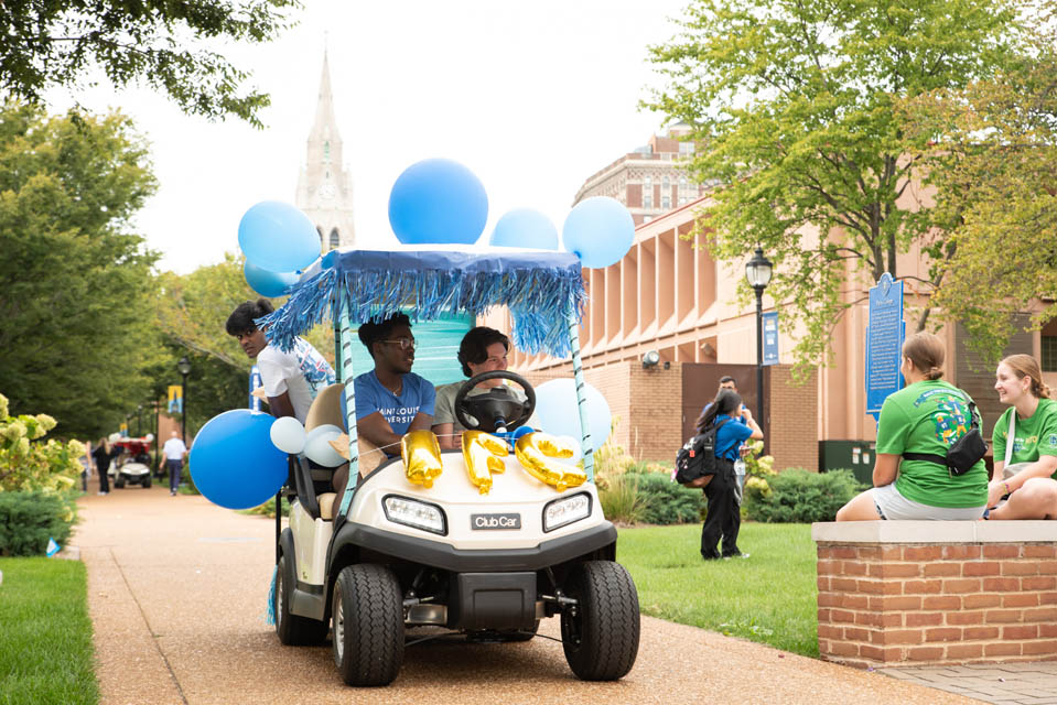 The annual SLU Homecoming Golf Cart Parade returned on Saturday, Sept. 23.  Photo by Luke Yamnitz.