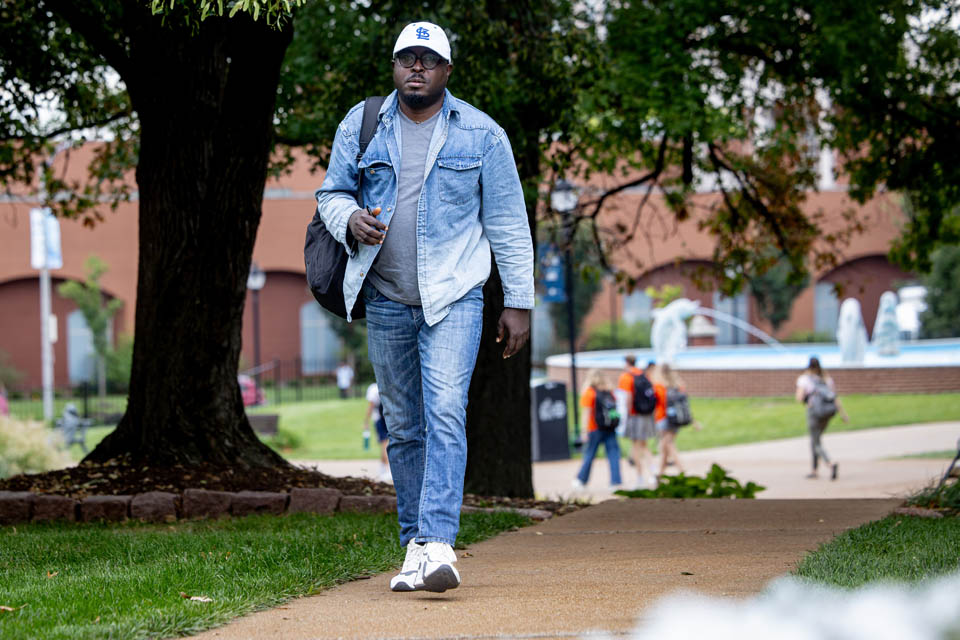 Students walk to class on the first day of the fall semester on Wednesday, Aug. 21, 2024. Photo by Sarah Conroy. 