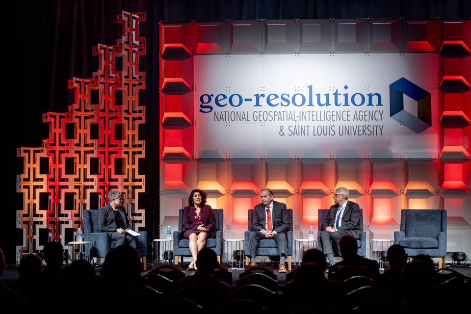 The Leaders Look panel of the Geo-Resolution Conference on Sept. 12, 2024. Photo by Sarah Conroy. 
