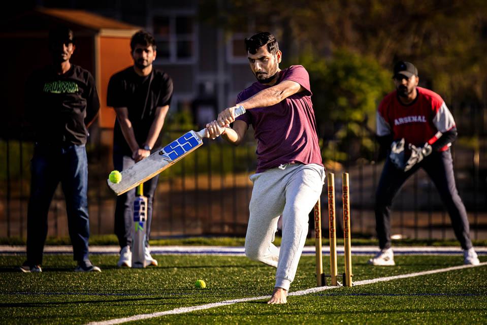 Members of the Billiken cricket team practice on March 28, 2024.