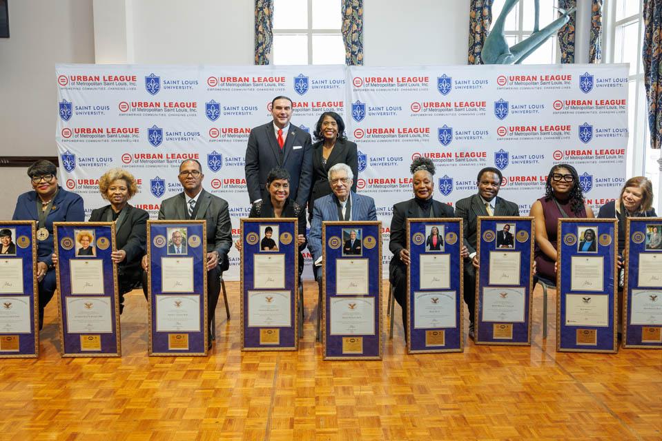 Award recipients following the Martin Luther King Jr. Memorial Tribute on Jan. 23, 2025. Photo by Sarah Conroy. 