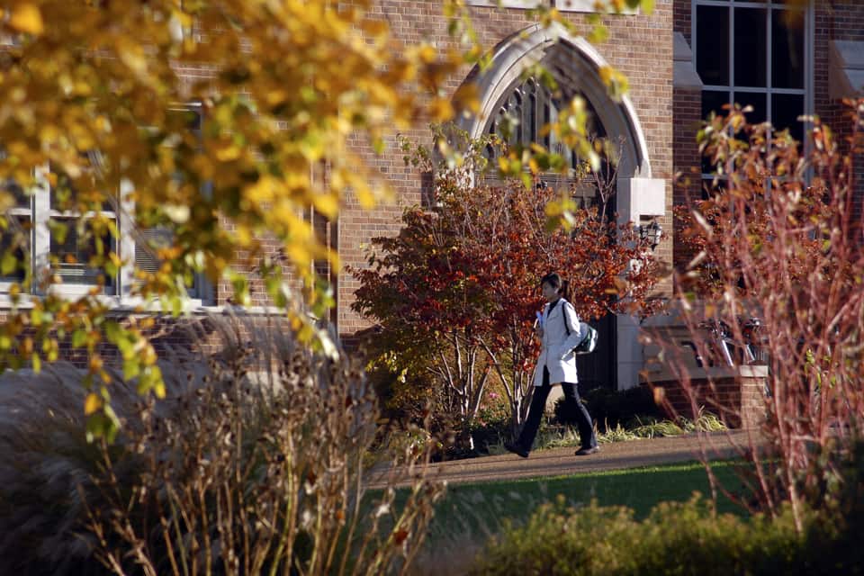 Student Walking on Campus