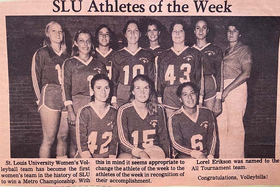 Volleyball Team 1980 A photo from an old newspaper showing a volleyball team.