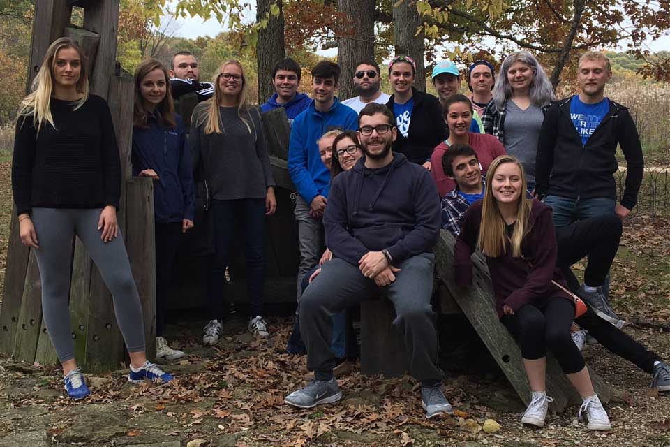 Group of students during hike