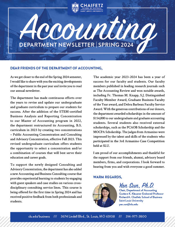 Department of Accounting Spring 2024 Newsletter