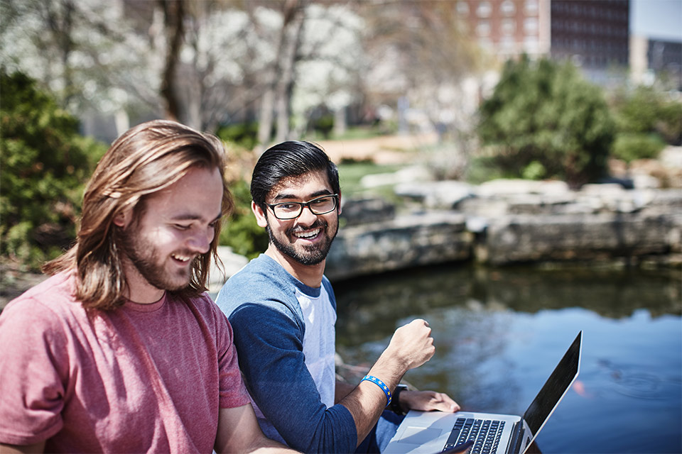 SLU students on campus