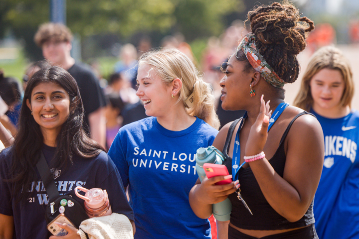 Students on campus at SLU