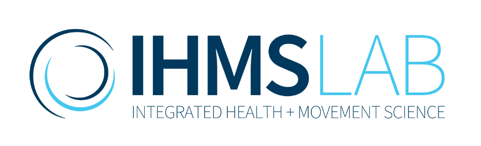 Logo for I H M S Lab, with the words Integrated Health + Movement Science below.