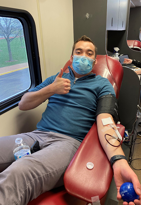 SLU PA Student Donating Blood