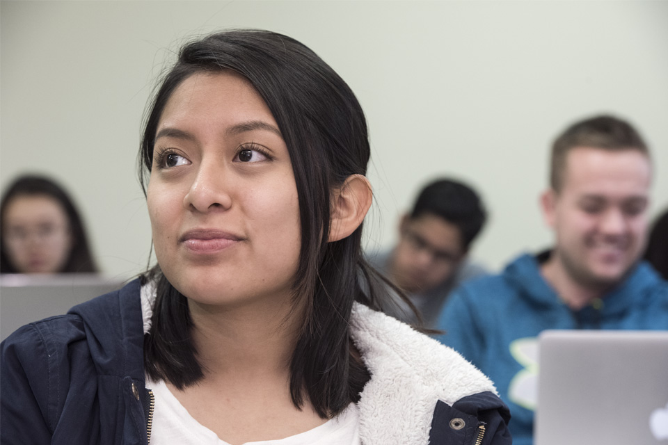 Education student in classroom