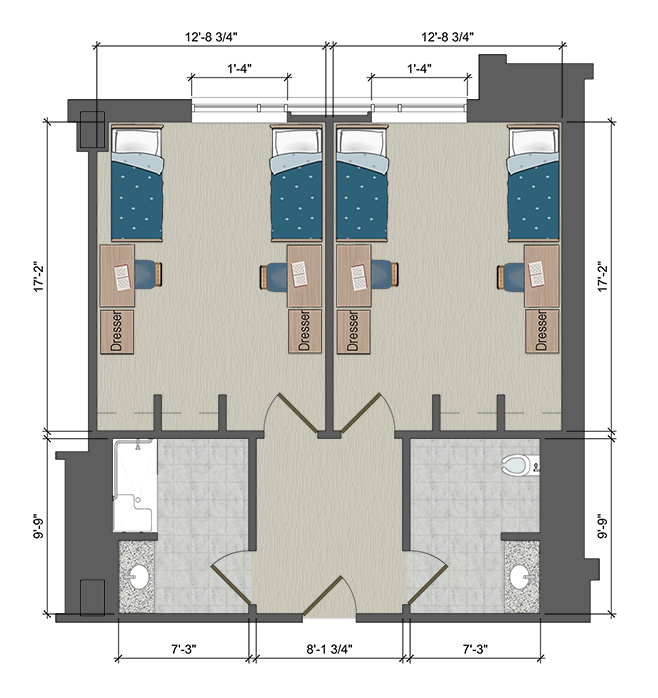 Grand Hall ADA Double Semi-suite (4-Person)
