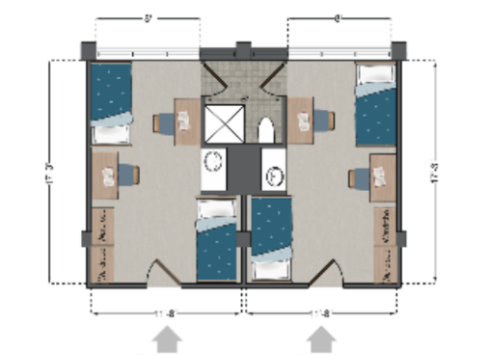 Marguerite Hall Double Deluxe Suite floor plan