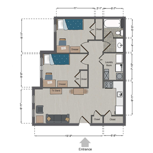 Village Apartments double floor plan