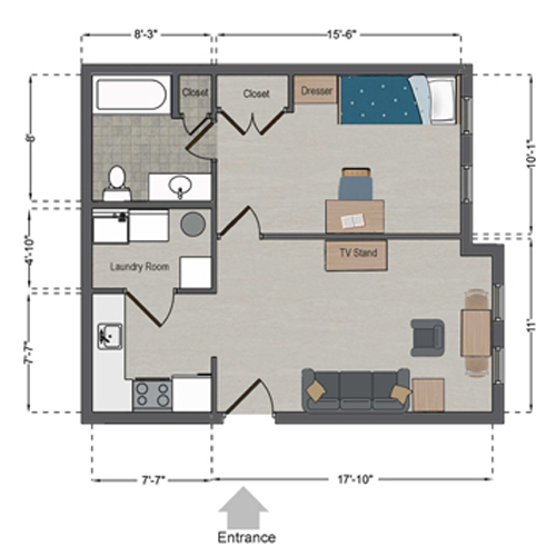 Village Apartments single floor plan