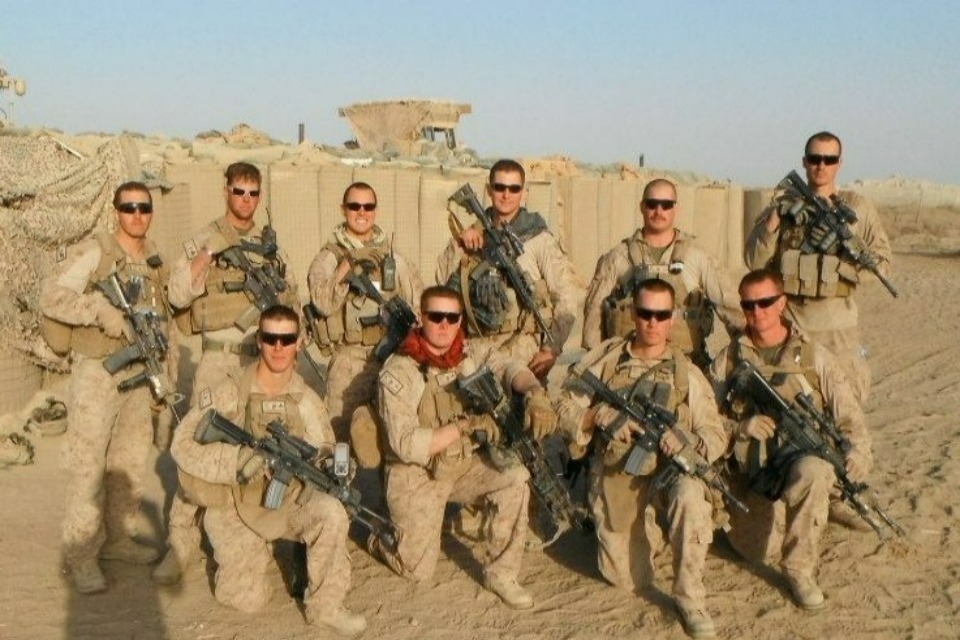 Peter Lucier poses with his troop during his days in Afghanistan
