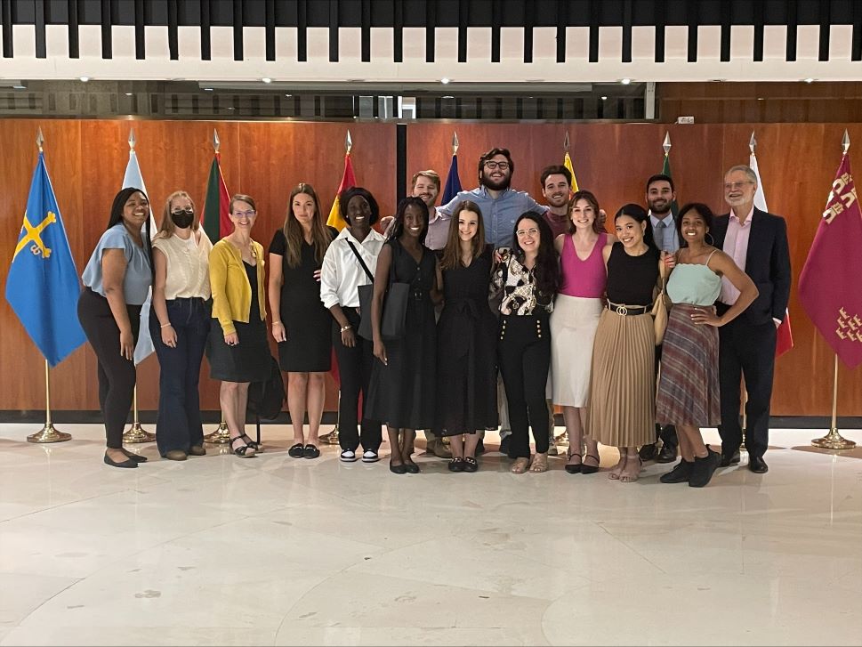 Students participating in the Summer Law Program in Madrid visit the constitutional court.