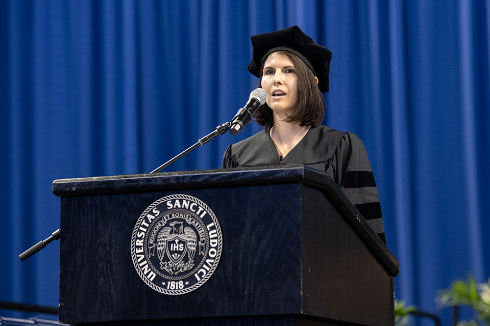 Maggie Hummel Strong was the valedictorian for the SLU LAW Class of 2019.