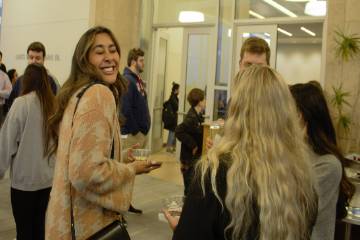 Students gather and enjoy a meal and a conversation at the first ever SLU LAW Unity Dinner