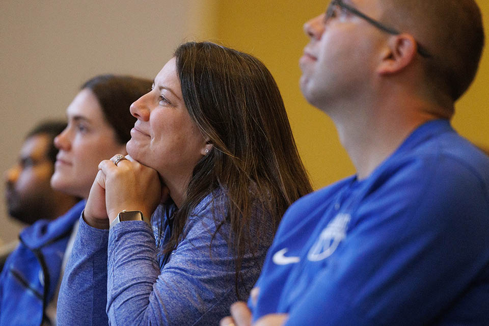 SLU staff members listen to Cannonball Conference keynote speaker Tiffany Anderson, Ph.D. Photo by Sarah Conroy.