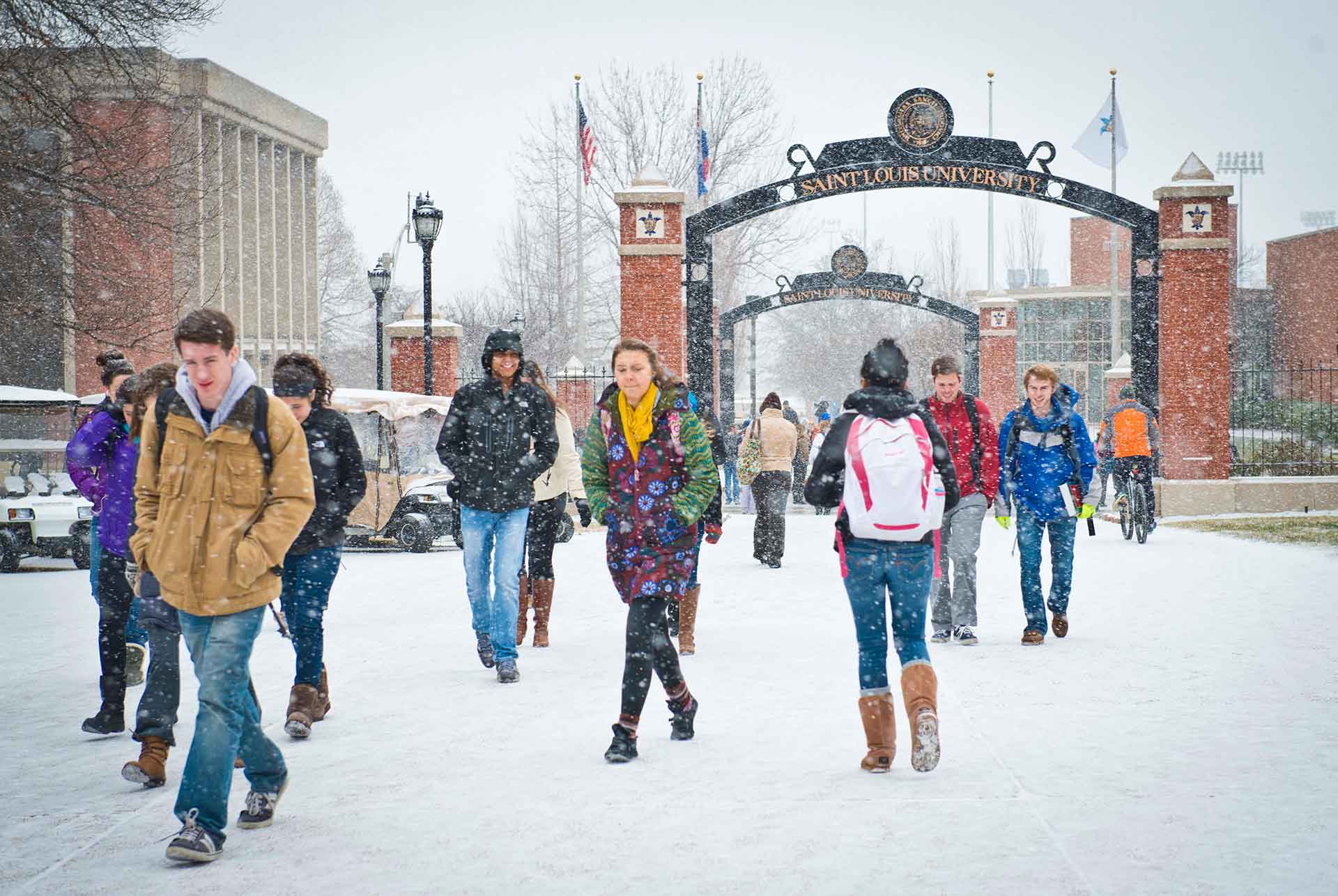 Snow at Saint Louis University. 