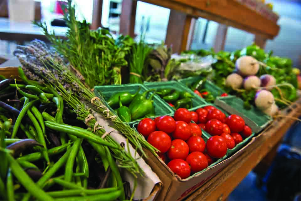 Vegetables in baskets