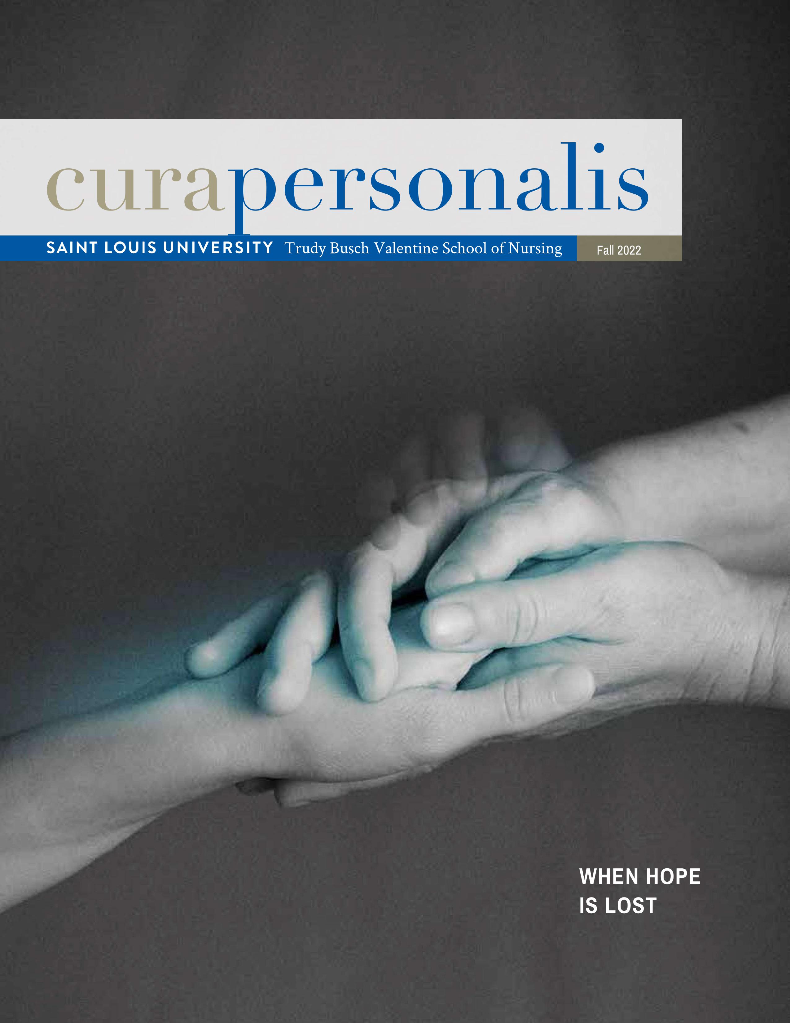 The 20121 cover of cura personlis showing a close up of hands