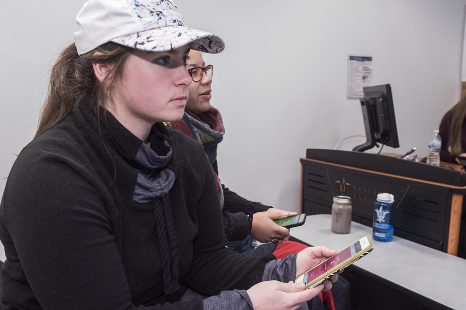 Nursing student attending lecture