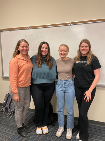 (right to left): Sarah Heiland, Lauren Trewyn, Emily Killian, Sophia Cantwell.