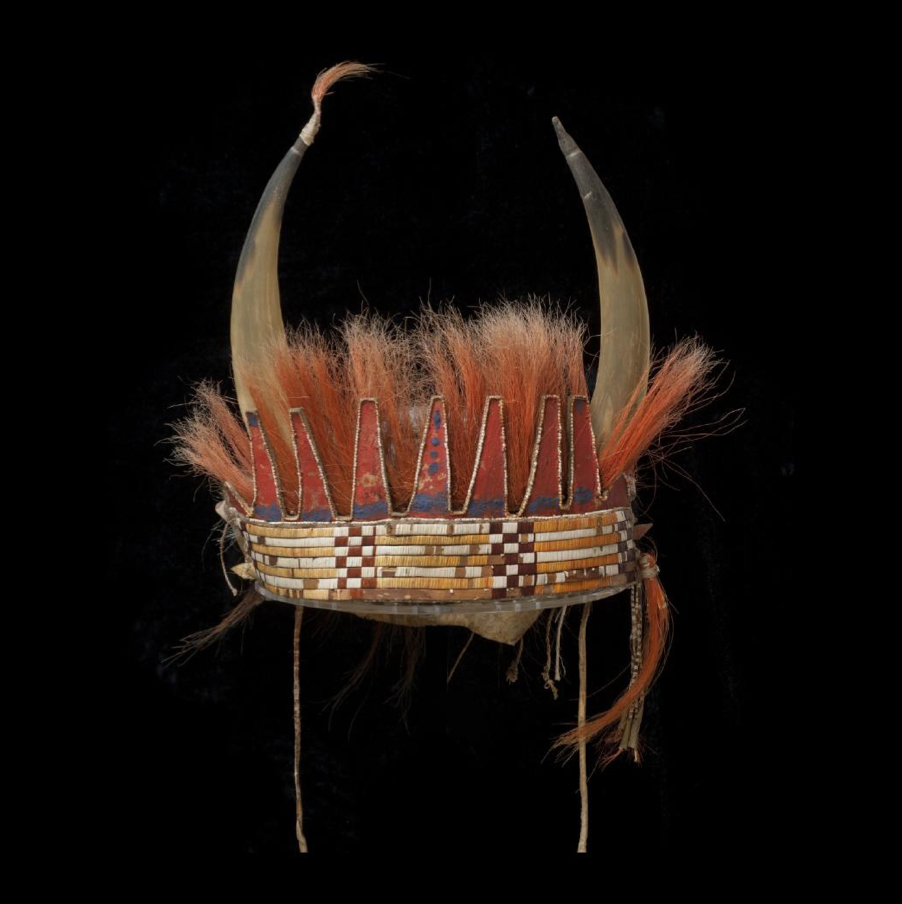 Bison horn headdress Great Lakes, North America